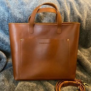 Portland Leather Goods - Medium Crossbody Tote - Honey